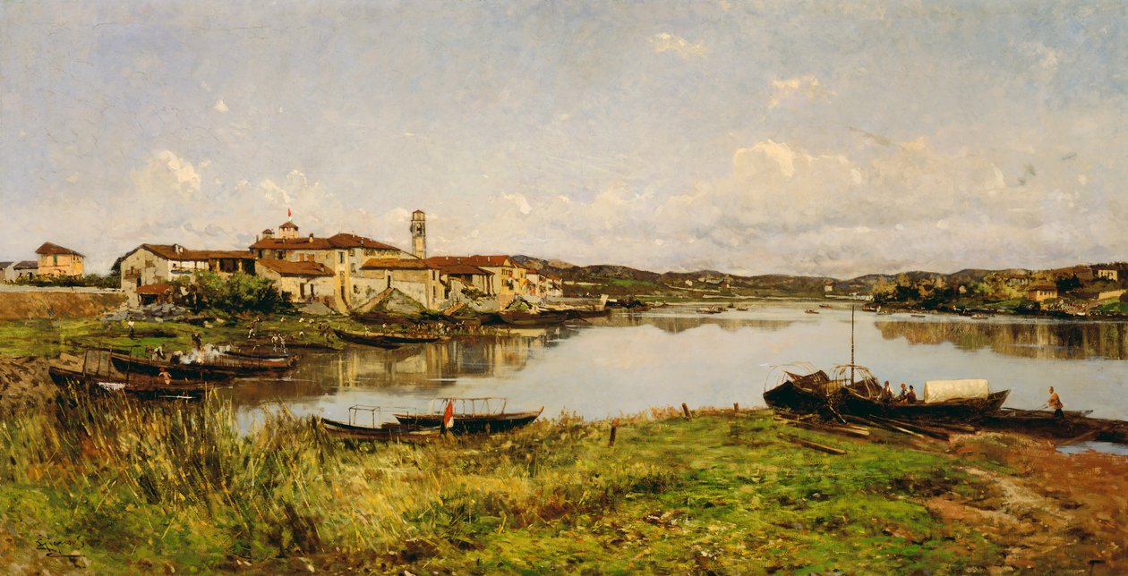 Näkymä Sesto Circalendelle, n. 1885 (öljy kankaalle) tekijältä Eugenio Gignous