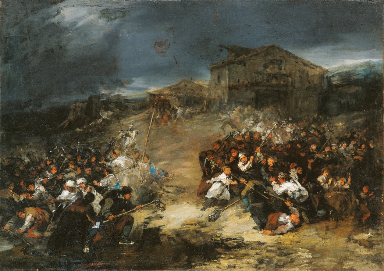 Aamunkoiton kulkue - Lucas Velazquez, Eugene (1817-1870) - c 1860 - Öljy kankaalle - 67,5x94,8 - Carmen Thyssen -museo, Málaga tekijältä Eugenio Lucas Velázquez