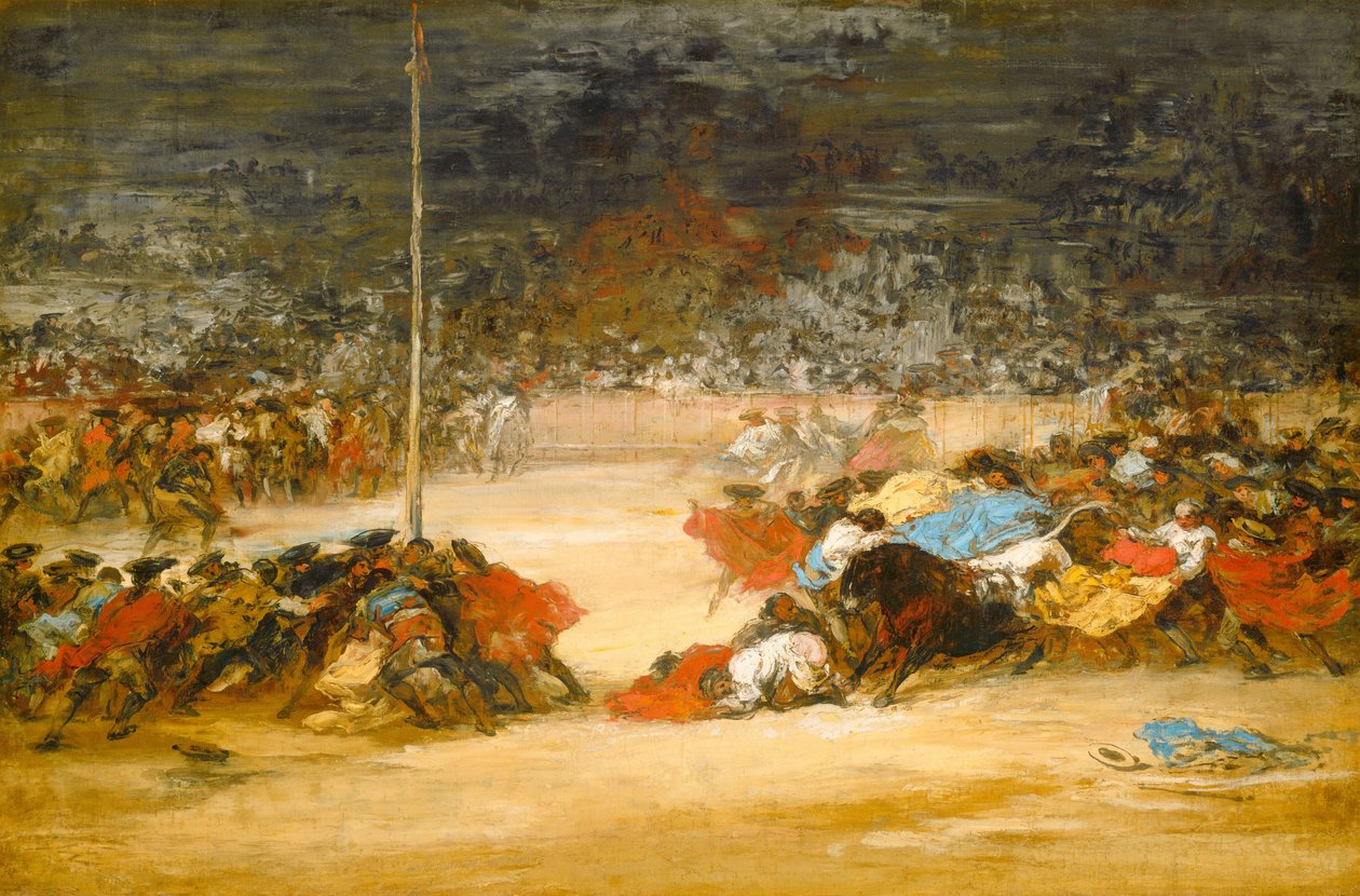 Härkätaistelu, c. 18901900. tekijältä Eugenio Lucas Villamil