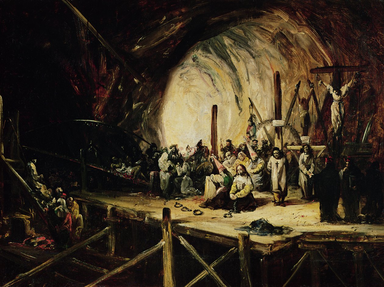 Inkvisitiokohtaus tekijältä Eugenio Lucas y Padilla