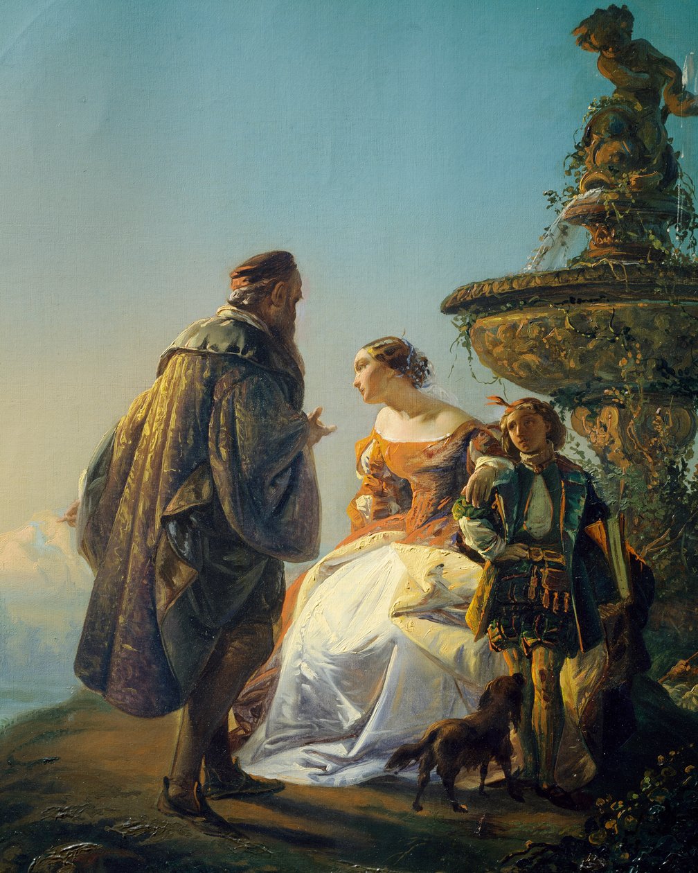 Titianin ja Irene da Spilimbergon muotokuva, Eugenio Moretti Larese (1822-1874) tekijältä Eugenio Moretti Larese