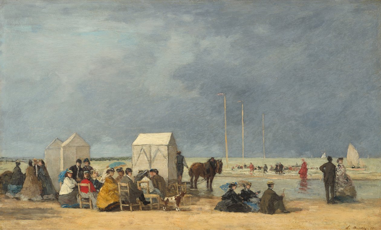 Uiminen Deauvillessa tekijältä Eugene Louis Boudin