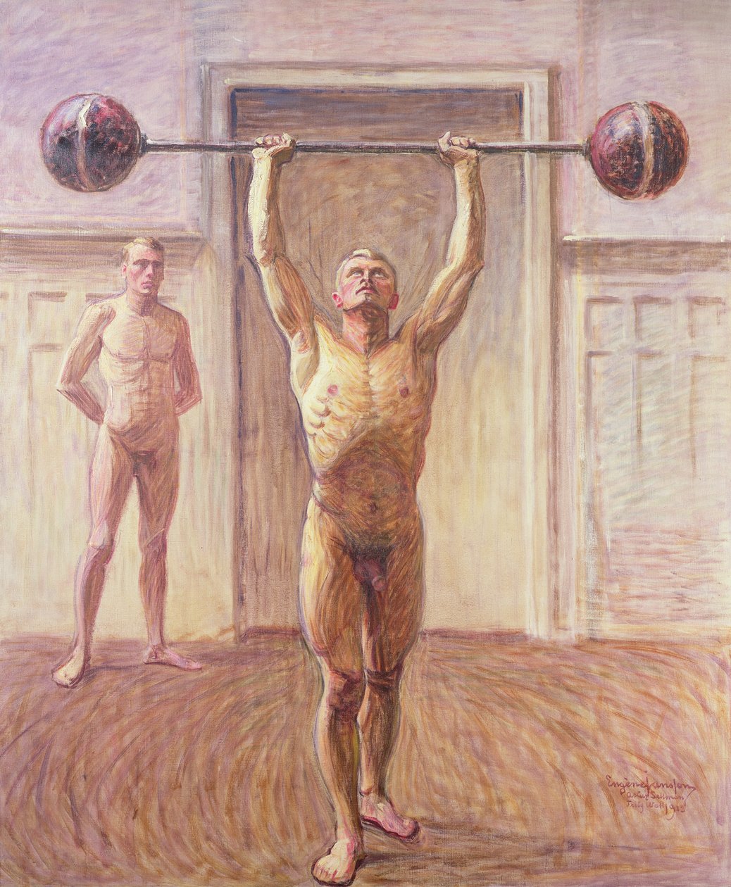 Painojen työntäminen kahdella kädellä numero 2, 1913 tekijältä Eugène Jansson