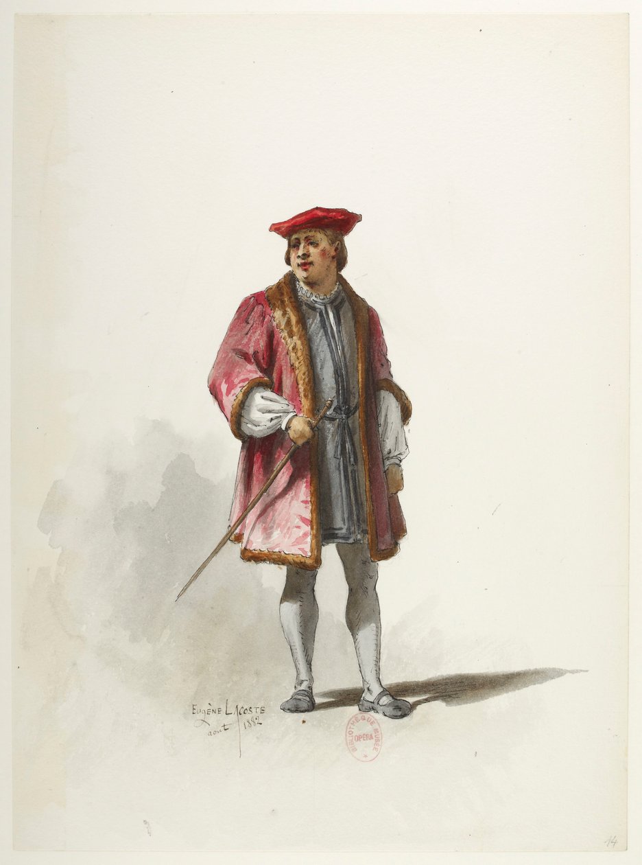 Saint -Saëns - Henrik VIII - Maquettes de puvut - Lacoste - 14. Puku tekijältä Eugene Lacoste