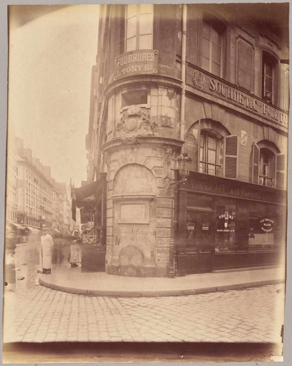 Fontaine de la Reine, rue Greneta ja rue Saint-Denis. tekijältä Eugène Atget