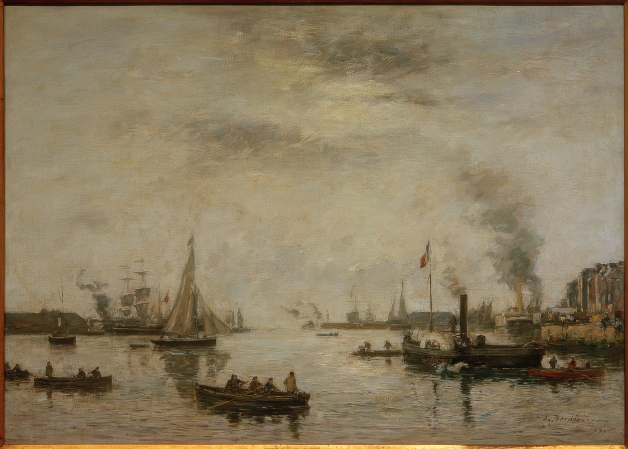 Le Havre, näkymä satamaan tekijältä Eugene Louis Boudin