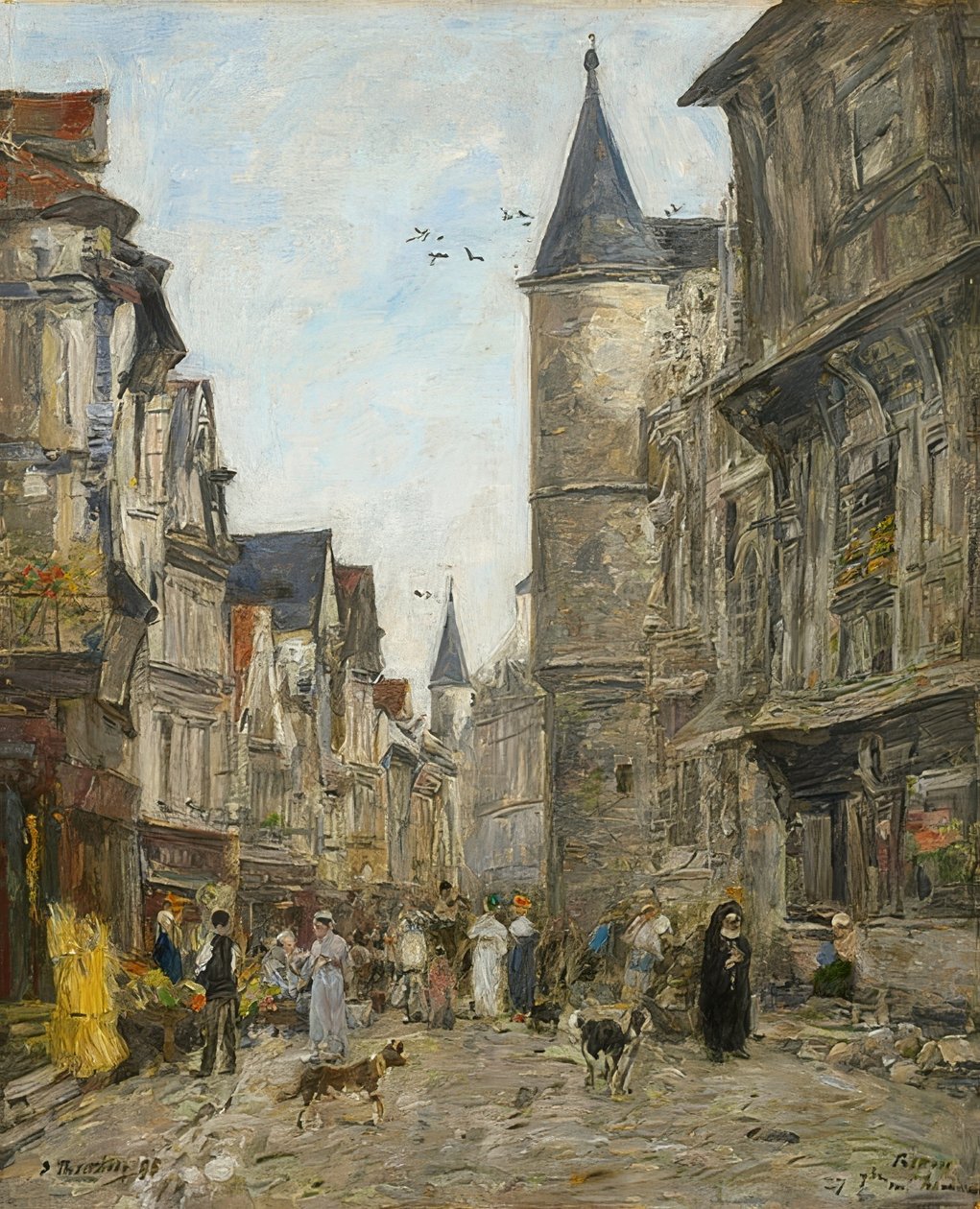 Rue Saint-Romain, Rouen. 1895 tekijältä Eugene Louis Boudin