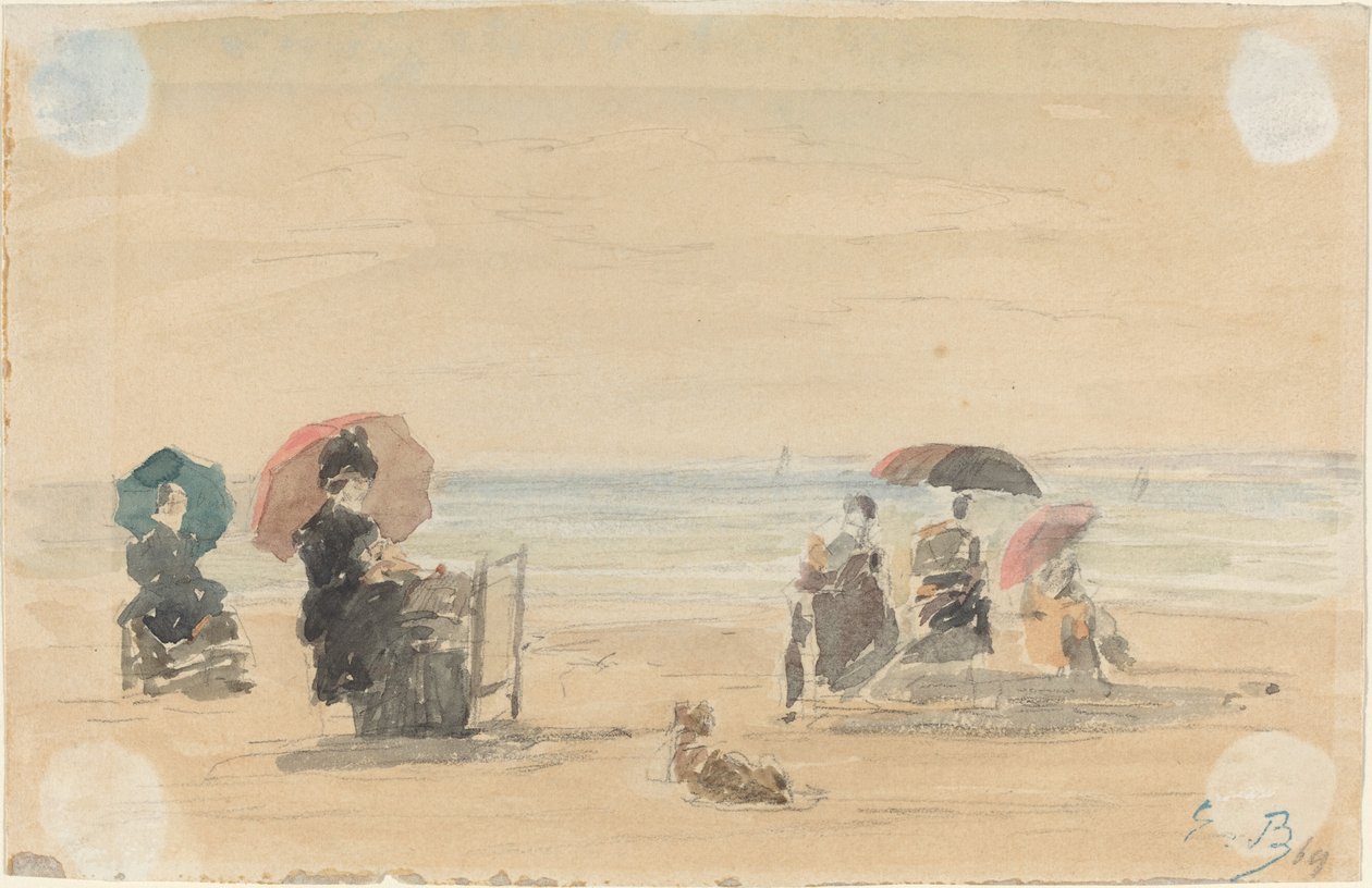 Aurinkovarjot, Trouville tekijältä Eugène Boudin