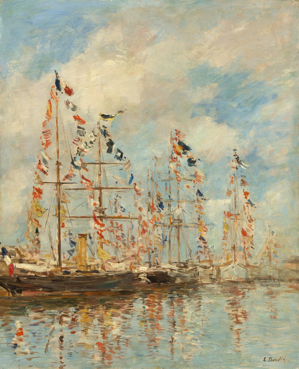Yacht Basin Trouville-Deauvillessä tekijältä Eugène Boudin