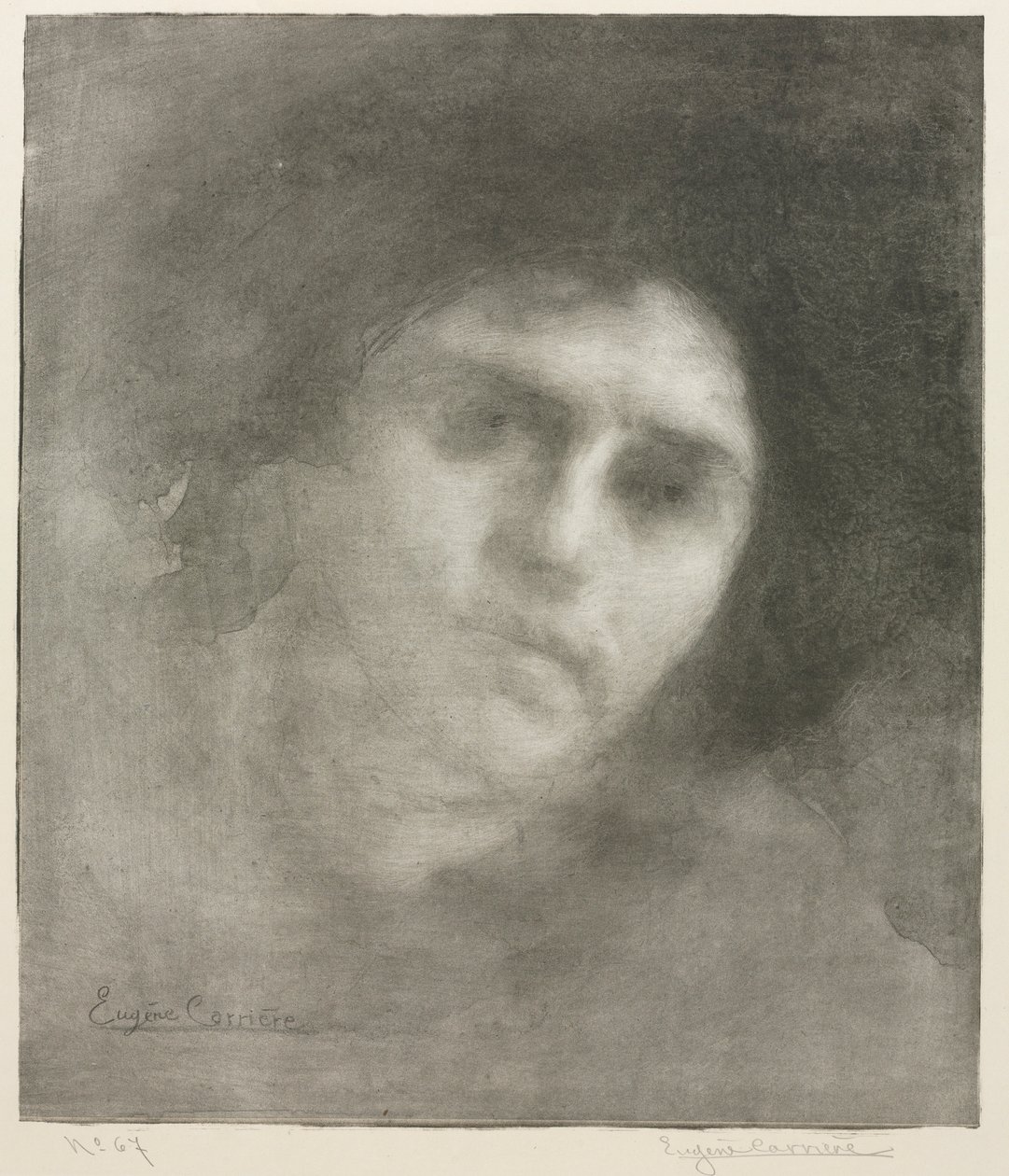 Madame Eugène Carrière iso lautanen, 1893. tekijältä Eugène Carrière