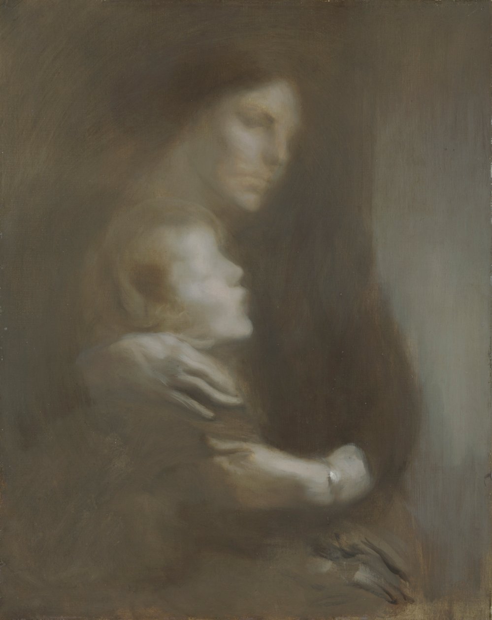 "Äitiys kärsimys", 1896-97 tekijältä Eugène Carrière