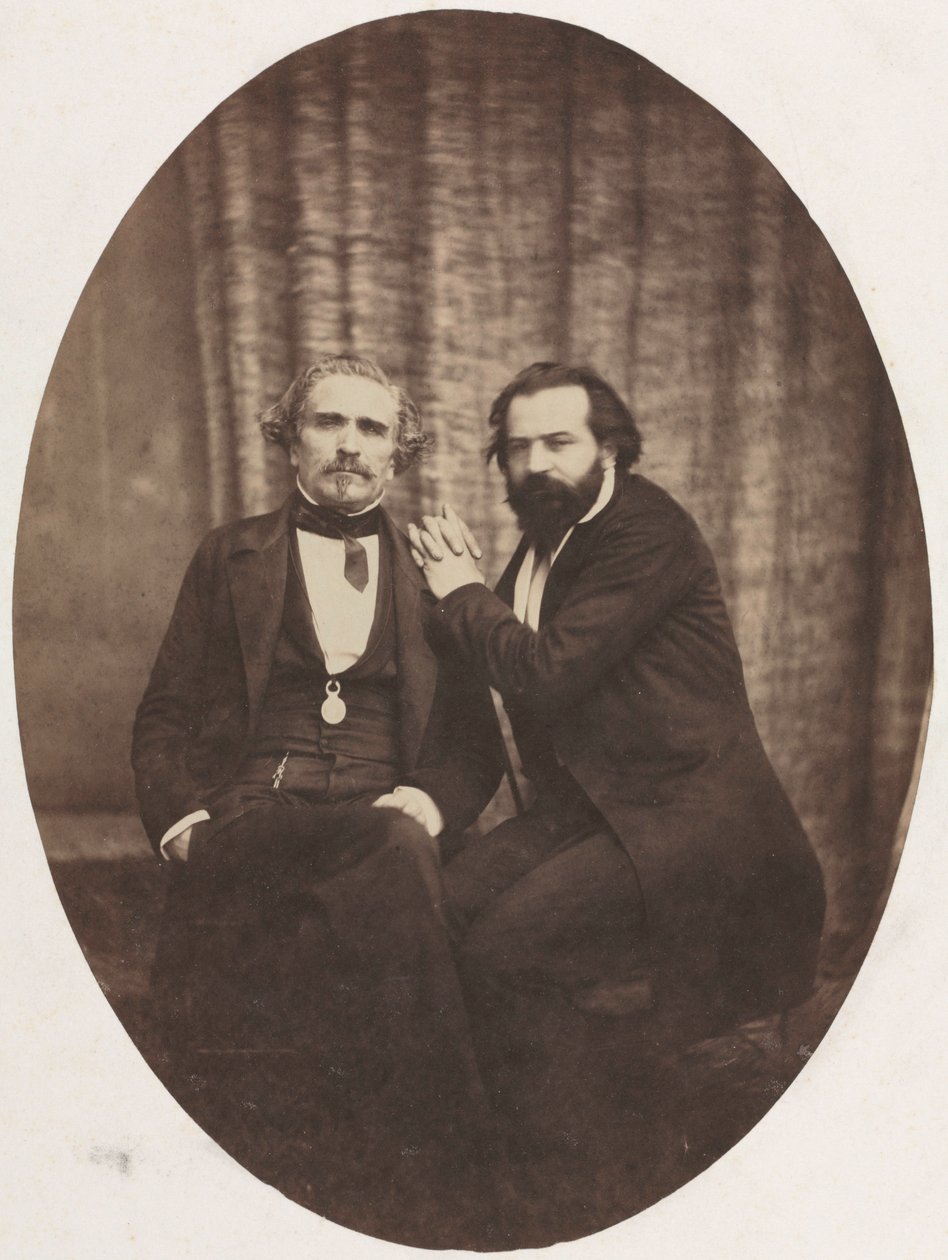 Näyttelijä Pierre Bocagen ja ystävän muotokuva, n. 1860. tekijältä Eugène Colliau