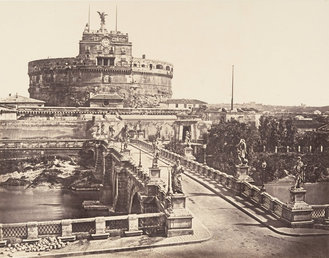 Silta ja Castel S. Angelo, 1848-52. tekijältä Eugène Constant