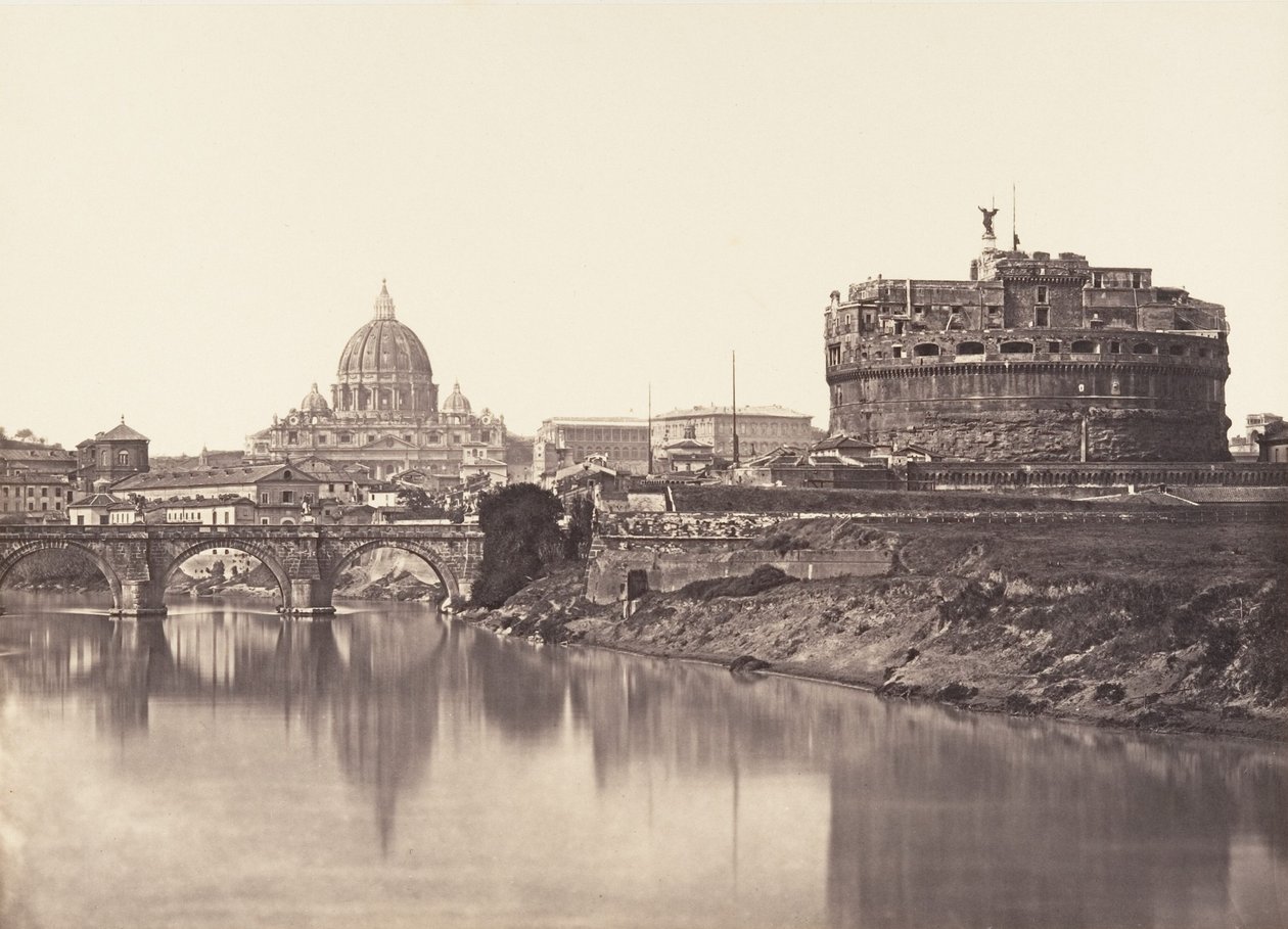 Näkymä Castel St Angelo. S. Pietro, 1848-52. tekijältä Eugène Constant