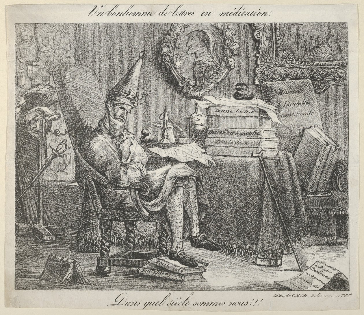 Meditoiva kirjallinen stipendiaatti, 1821, 1821. tekijältä Eugène Delacroix