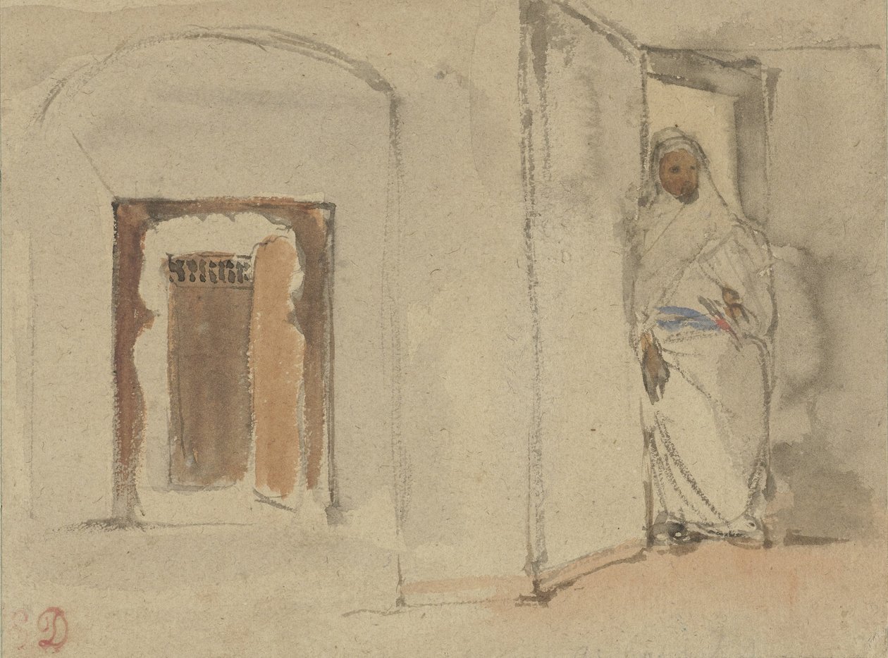 Arab kotinsa ovella tekijältä Eugène Delacroix