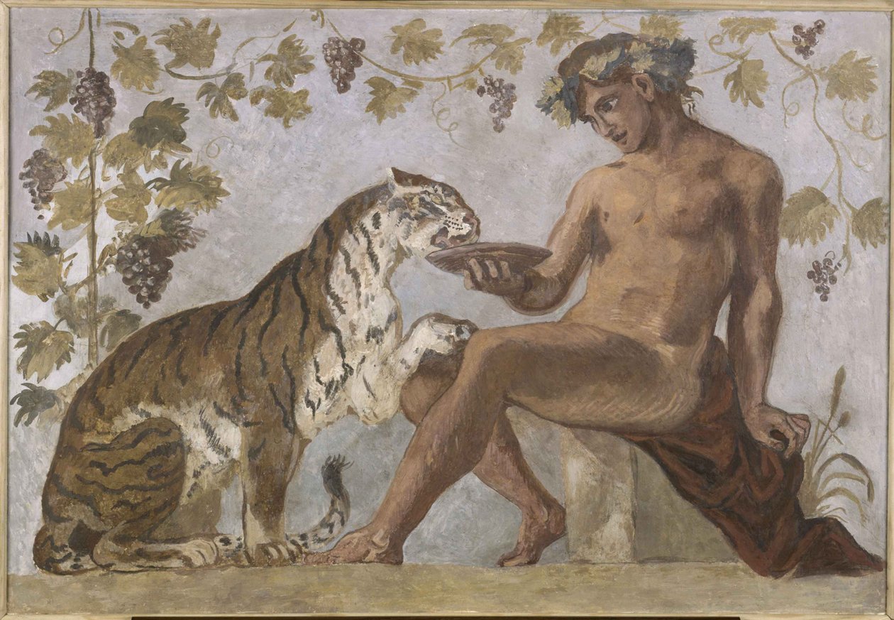 Bacchus tiikerin kanssa, 1834. tekijältä Eugène Delacroix