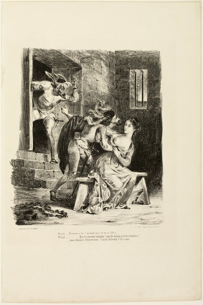 Faust Margueriten vankisellissä, elokuvasta Faust tekijältä Eugène Delacroix