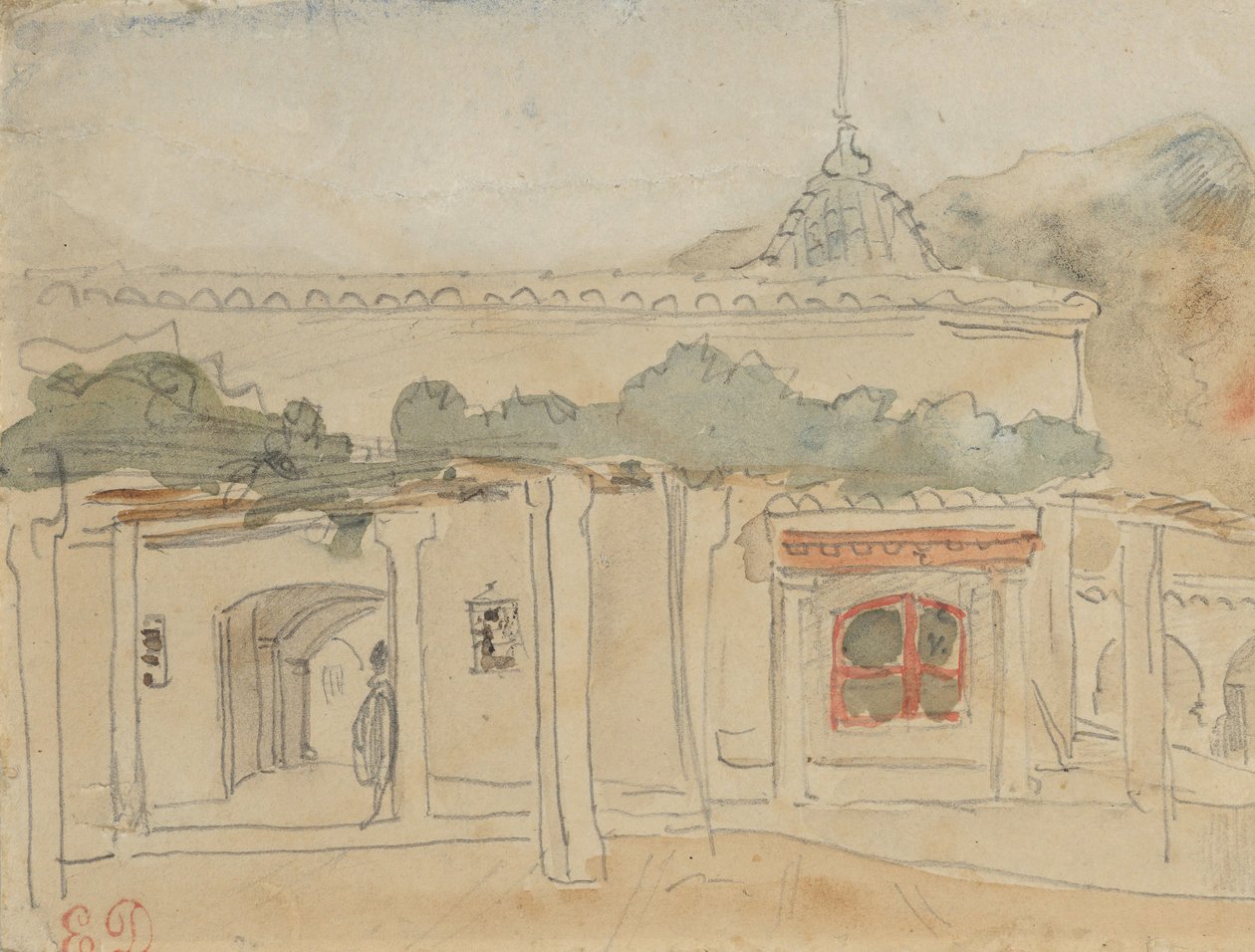 Hahmo ovessa, 1832. tekijältä Eugène Delacroix