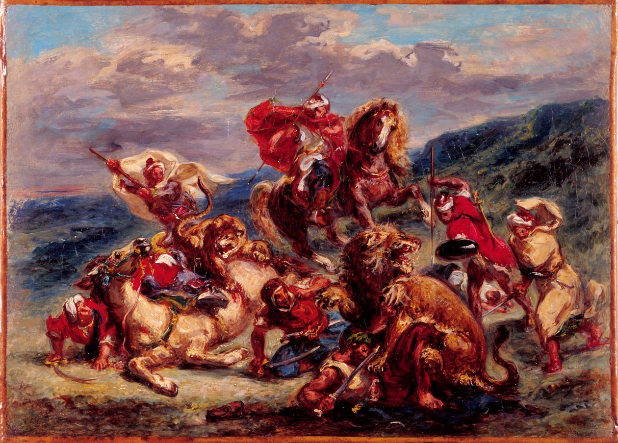 Ranska: Chasse au lion tekijältä Eugène Delacroix