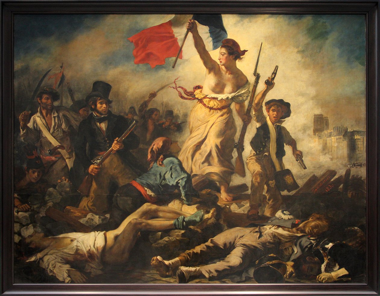Ranska: Le 28 juillet 1830. La Liberté guidant le peuple Liberté guidant le peuple Liberty Leading the People (Vapaus johtaa kansaa). tekijältä Eugène Delacroix