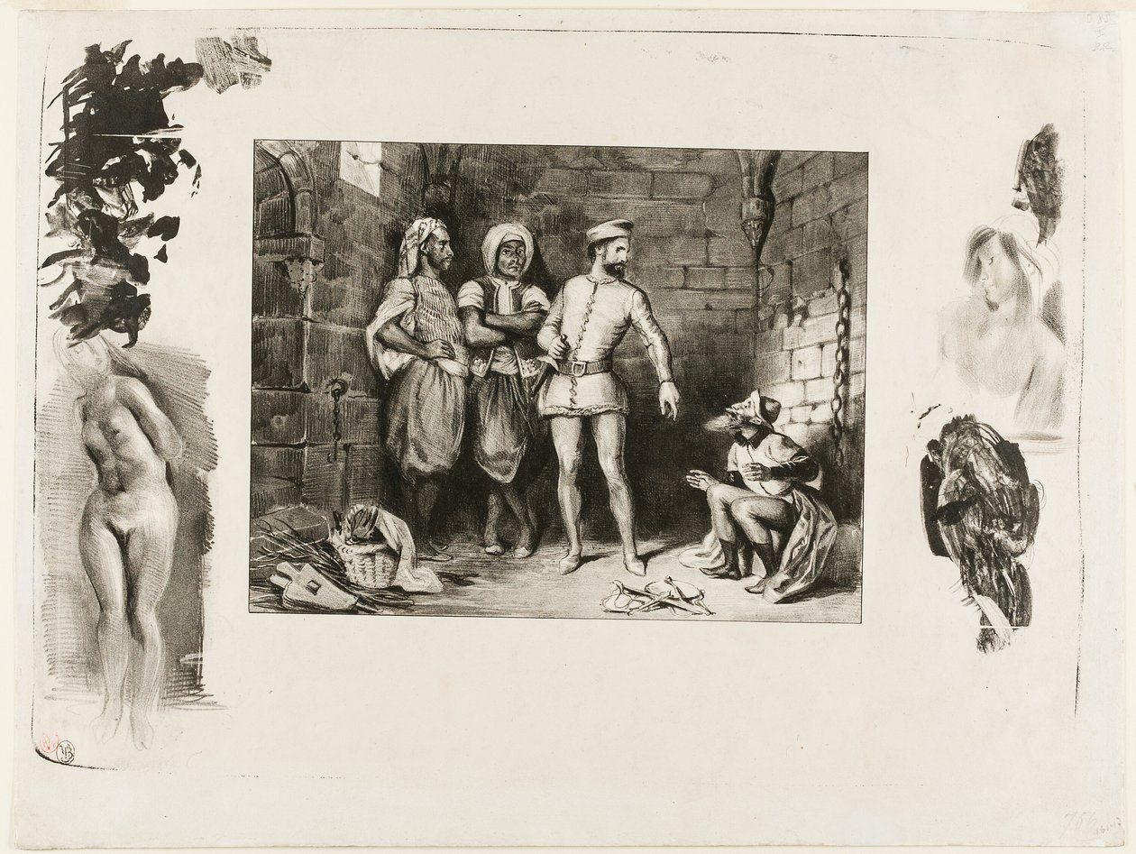 Fronte-boeuf ja juutalainen, Ivanhoesta tekijältä Eugène Delacroix