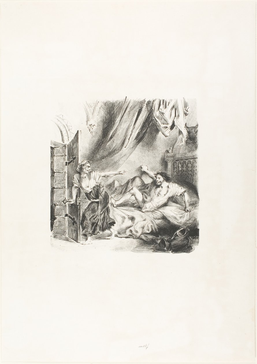 Fronte-boeuf ja noita, Ivanhoesta tekijältä Eugène Delacroix