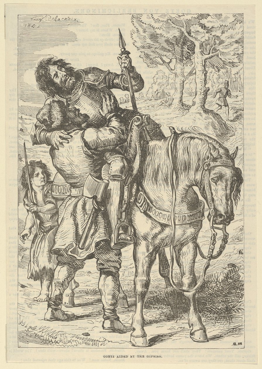 Goetz Mustalaisten avustuksella, vuoden 1845 jälkeen, vuoden 1845 jälkeen. tekijältä Eugène Delacroix