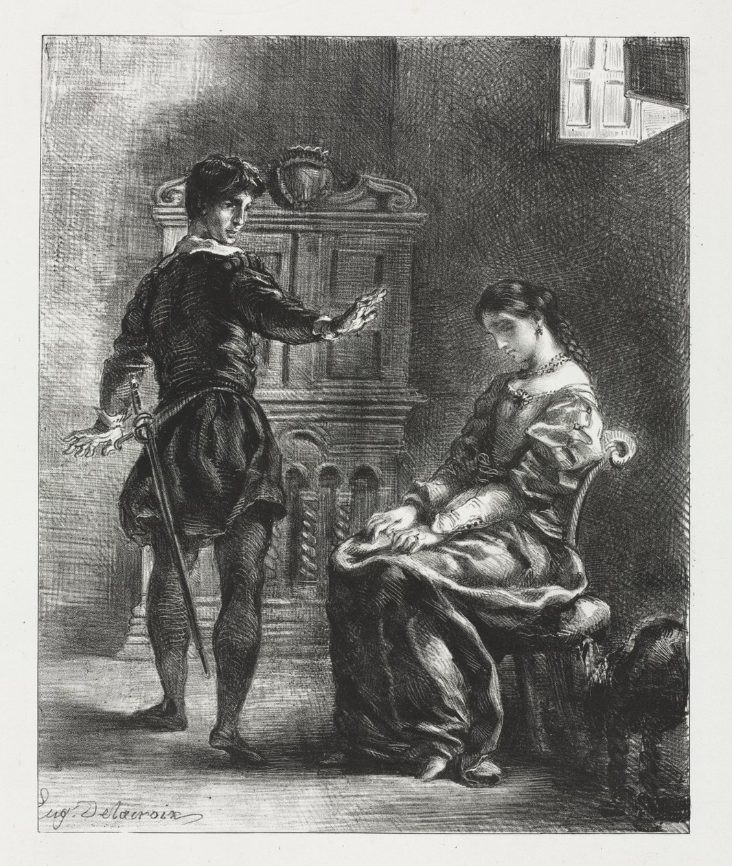 Hamlet: Hamlet ja Ophelia tekijältä Eugène Delacroix