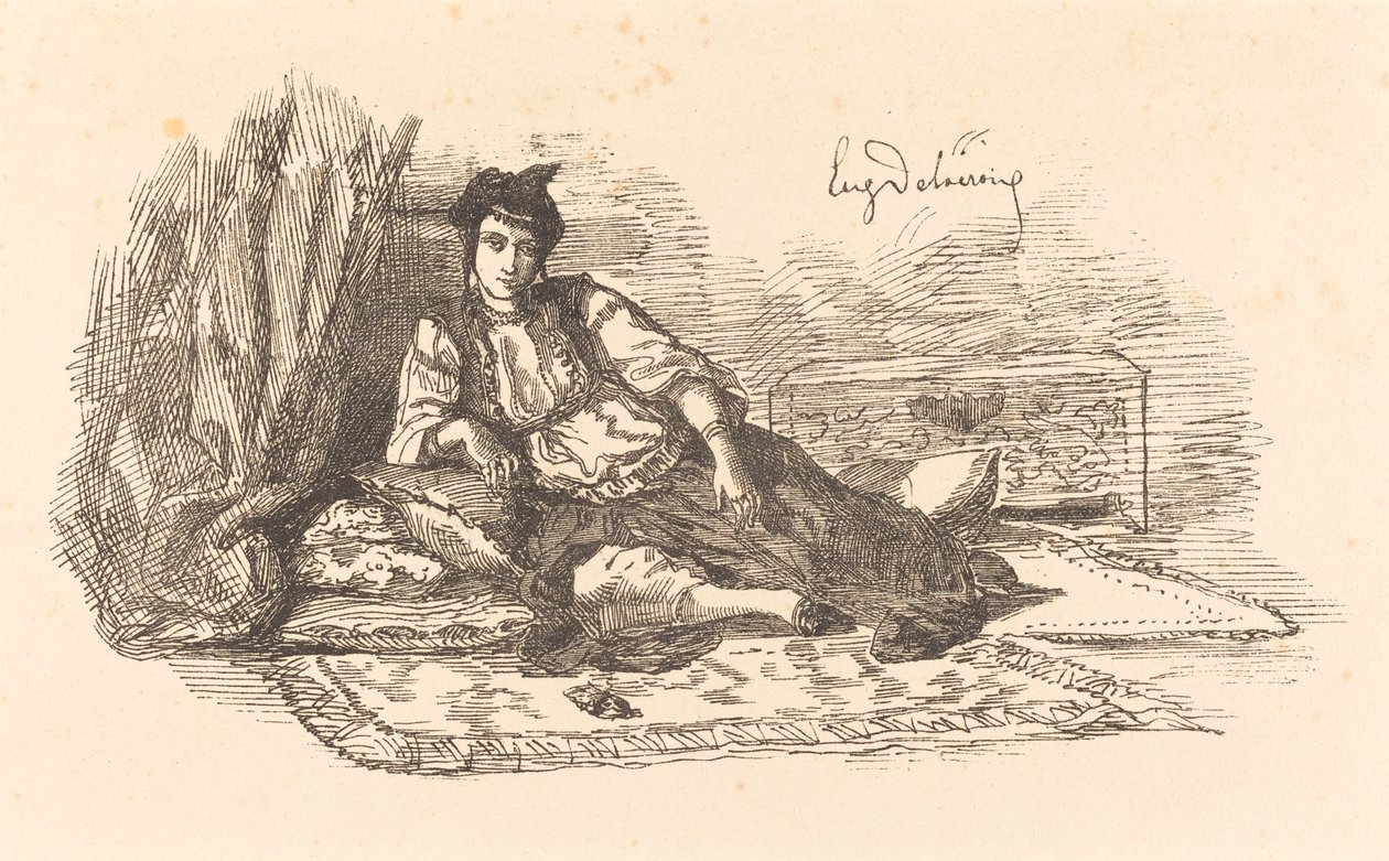 Algerin juutalainen nainen (Algerin juutalainen ja katu Algerissa) tekijältä Eugène Delacroix