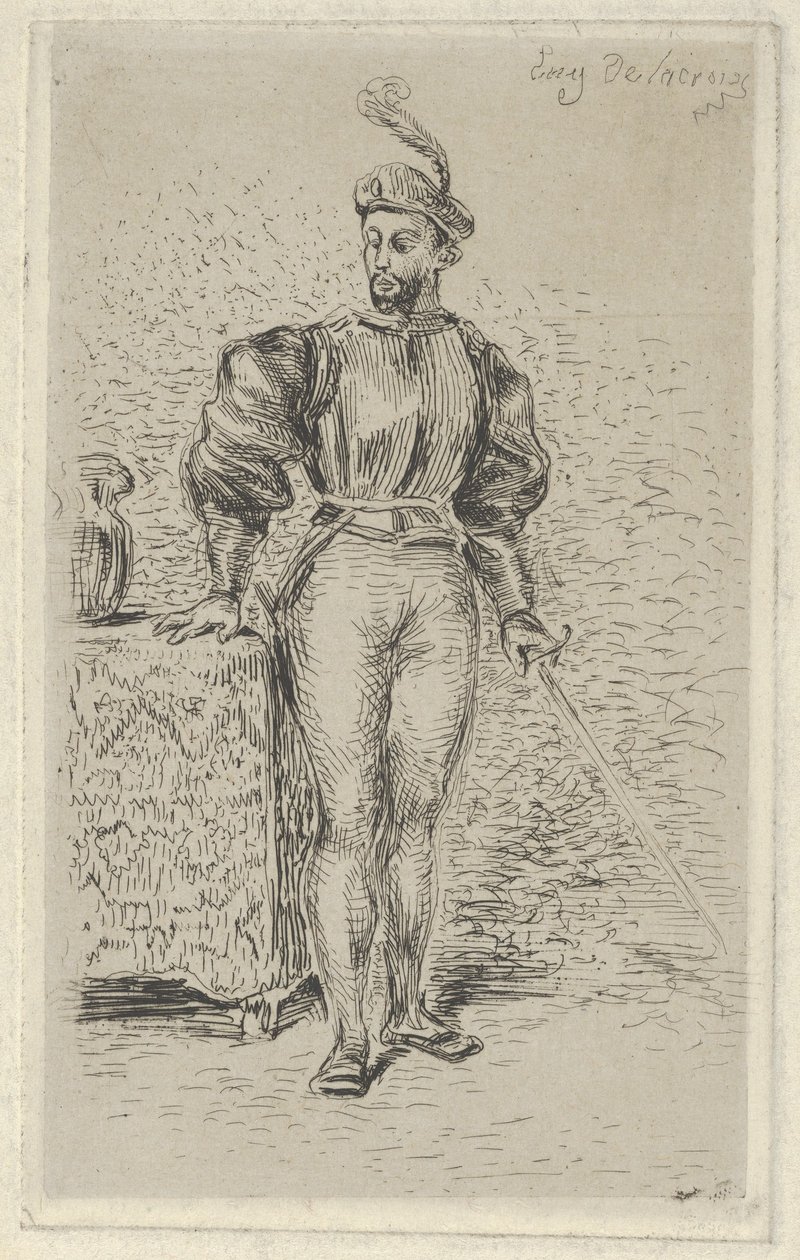 Mies aseissa, 1833, 1833. tekijältä Eugène Delacroix