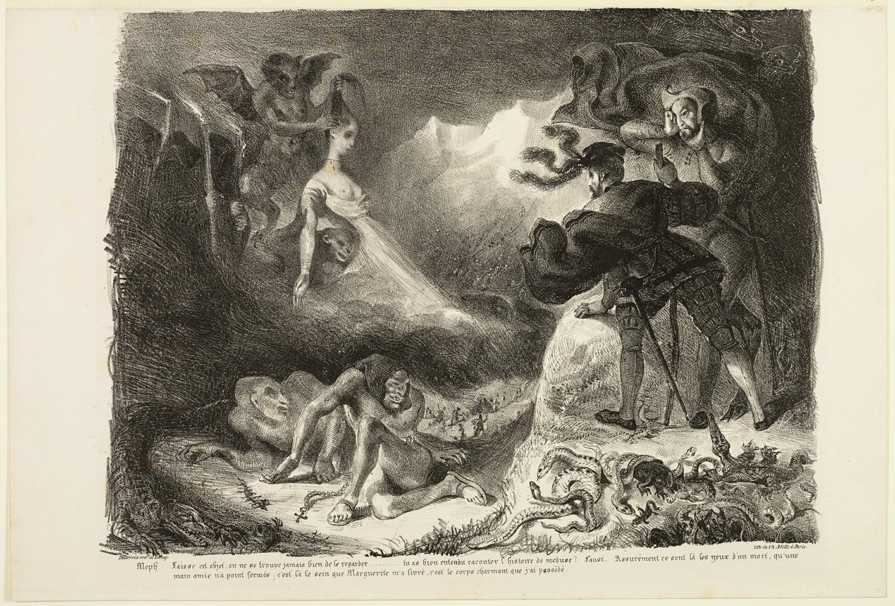 Margueriten haamu ilmestyy Faustille, alkaen Faustista tekijältä Eugène Delacroix