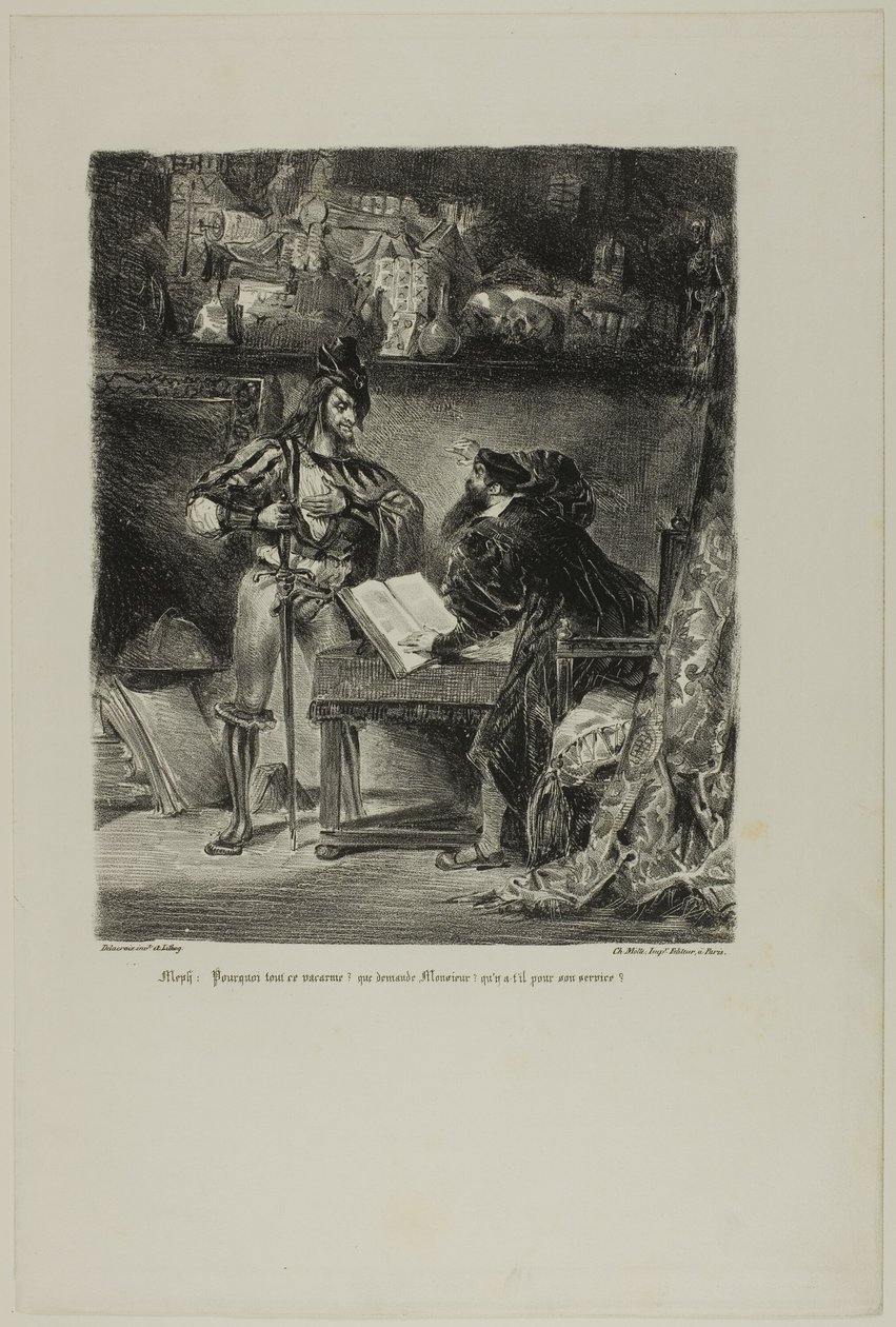 Mefistofeles ilmestyy Faustille, Faustista tekijältä Eugène Delacroix