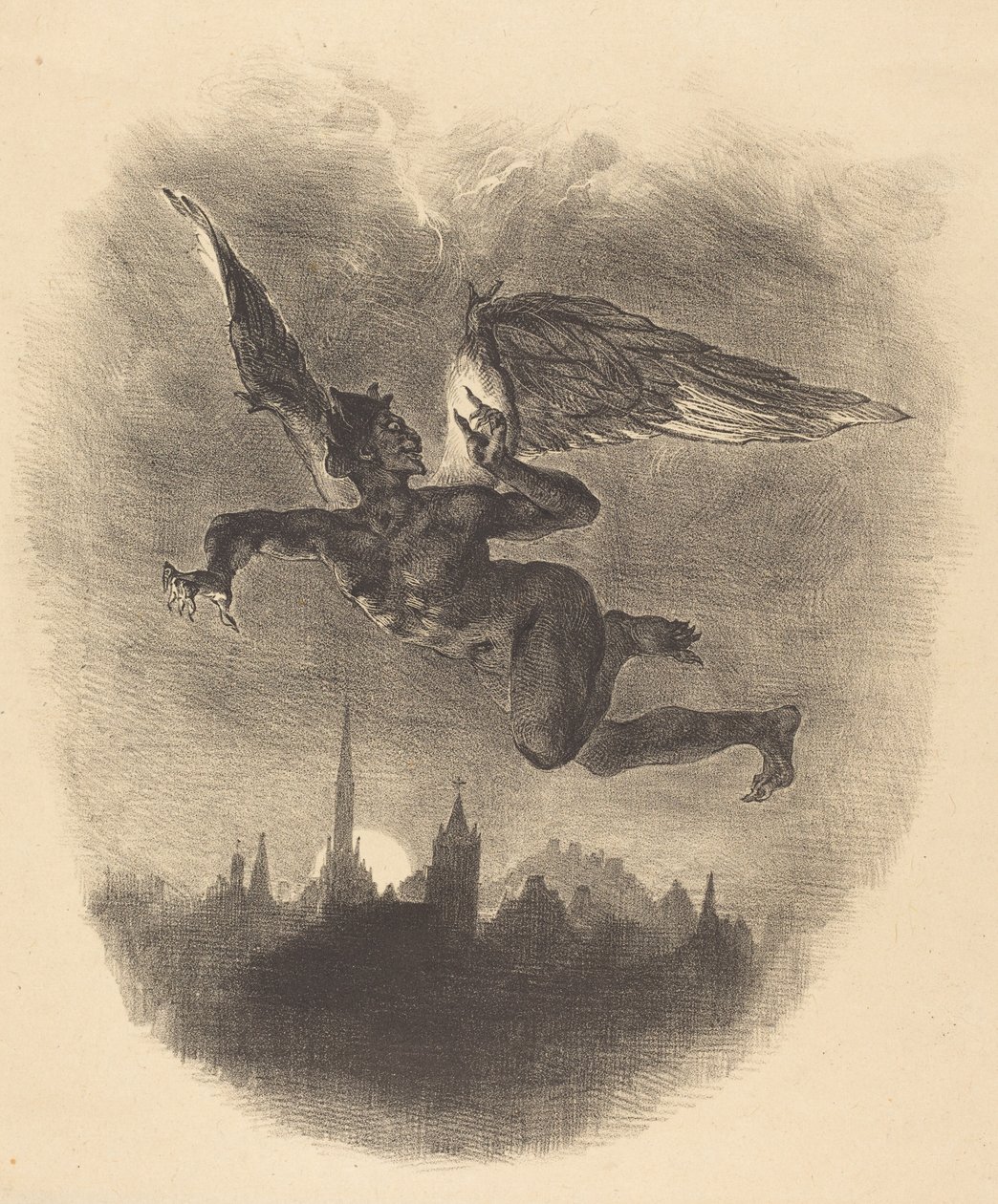 Mefistofeles ilmassa, 1828. tekijältä Eugène Delacroix