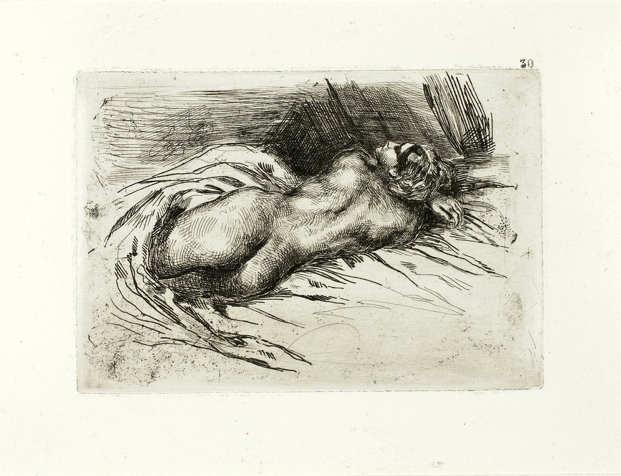 Makaava alaston, näkymä takaa tekijältä Eugène Delacroix