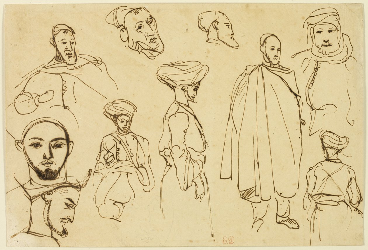 Luonnoksia algerialaisista miehistä tekijältä Eugène Delacroix