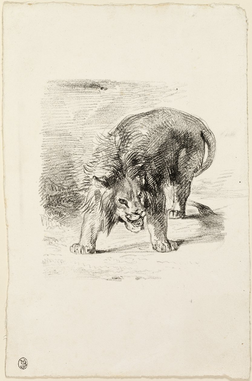 Pysyvä leijona tekijältä Eugène Delacroix