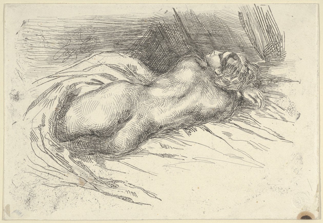 Tutkimus naisesta takaa katsottuna, 1833, 1833. tekijältä Eugène Delacroix