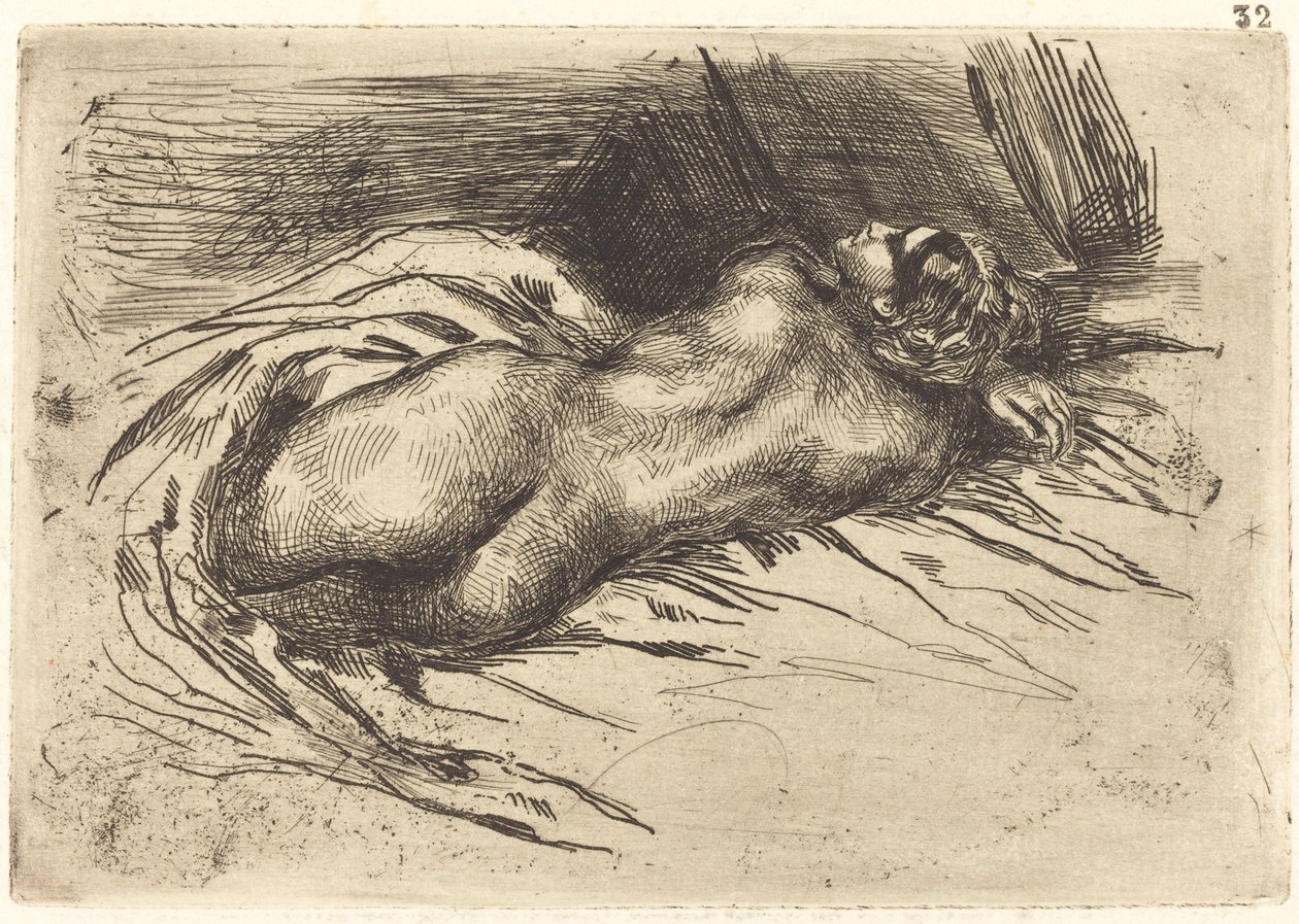 Tutkimus naisesta, takaa katsottuna tekijältä Eugène Delacroix