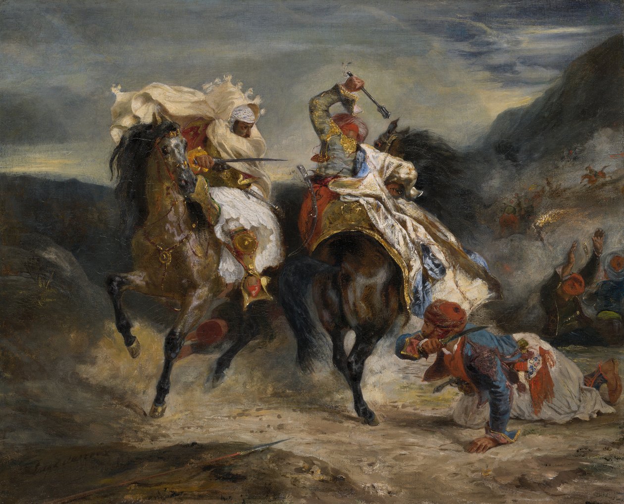 Giaourin ja Hassanin taistelu, 1826. tekijältä Eugène Delacroix