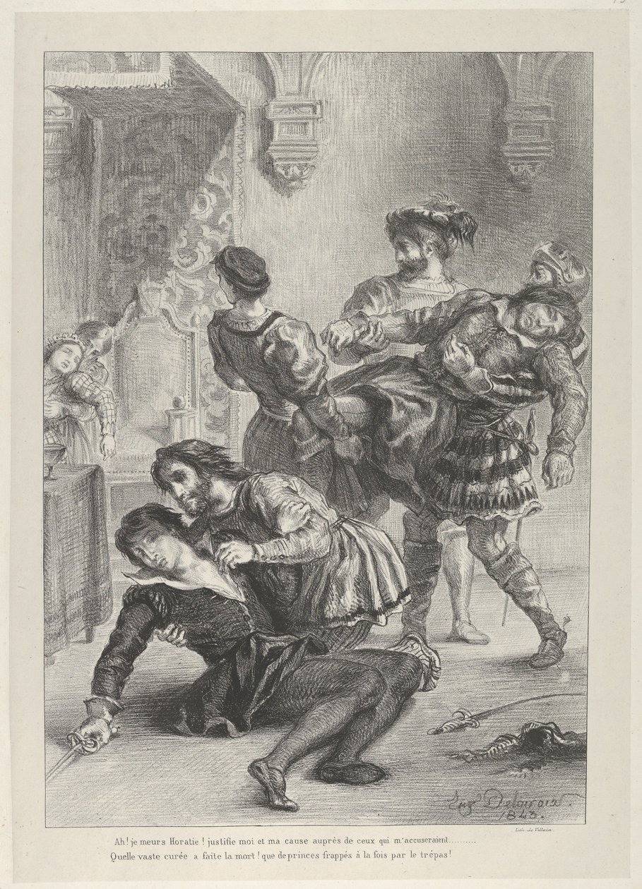 Hamletin kuolema, 1843, 1843. tekijältä Eugène Delacroix