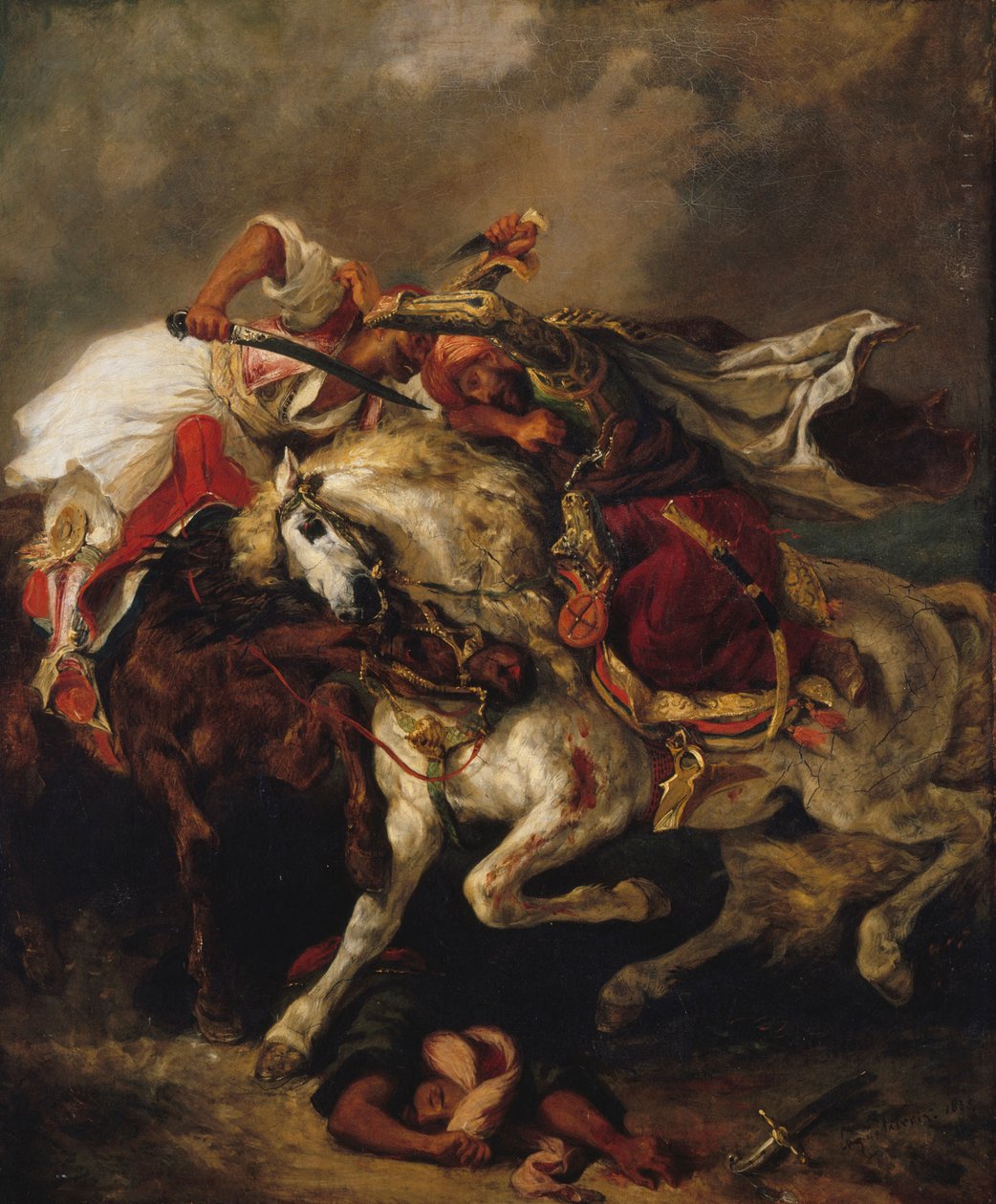 Giaurin ja pashan välinen taistelu, 1835. tekijältä Eugène Delacroix
