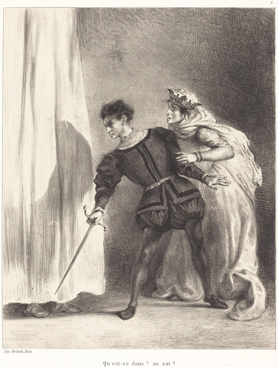 Poloniuksen murha, näytös III, kohtaus IV, 18341843. tekijältä Eugène Delacroix