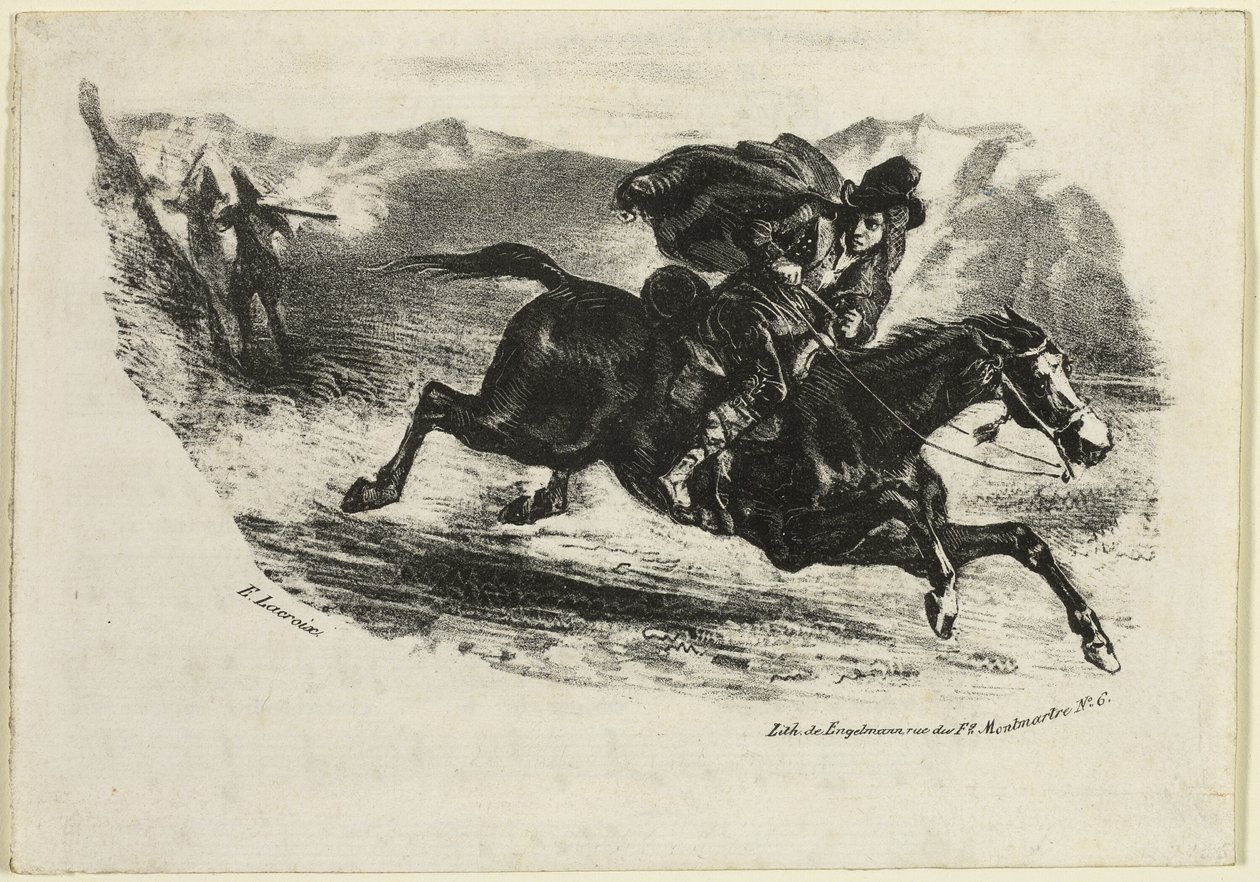 Salakuljettajan lento tekijältä Eugène Delacroix