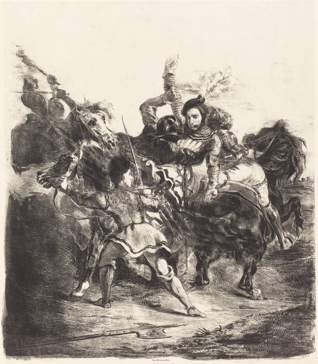 Goetzin joukot hyökkäsivät Weislingeniin tekijältä Eugène Delacroix
