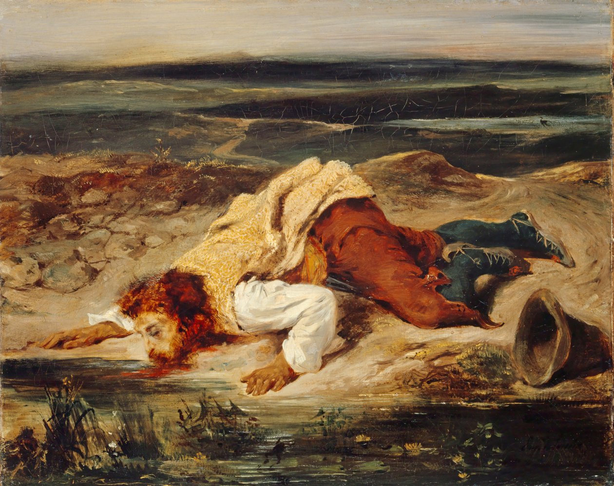 Haavoittunut Roomanpaimenkoira, noin 1825. tekijältä Eugène Delacroix