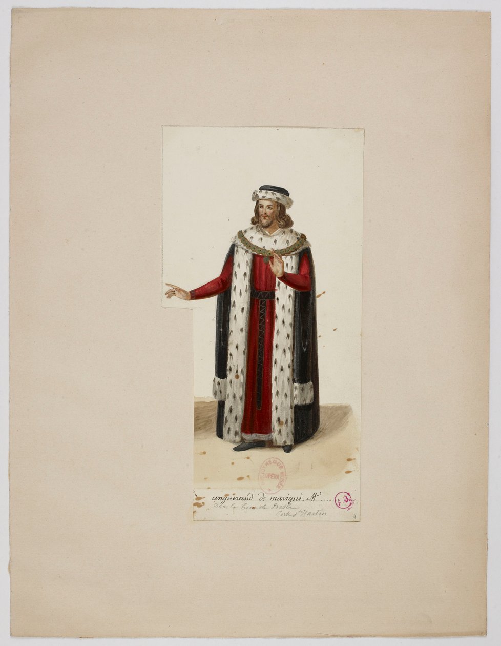 Enguerrand de Marignyn puku (La Tour de Nesle, 1832). tekijältä Eugène Du Faget