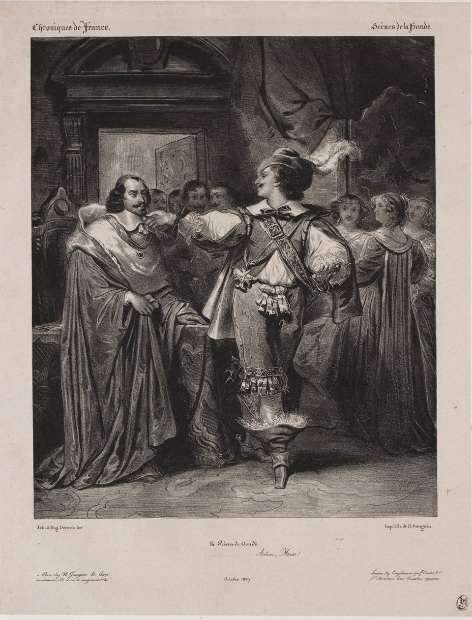 Chronicles of France: Sce of the Fronde - Condén prinssi, 1829. tekijältä Eugène François Marie Joseph Devéria