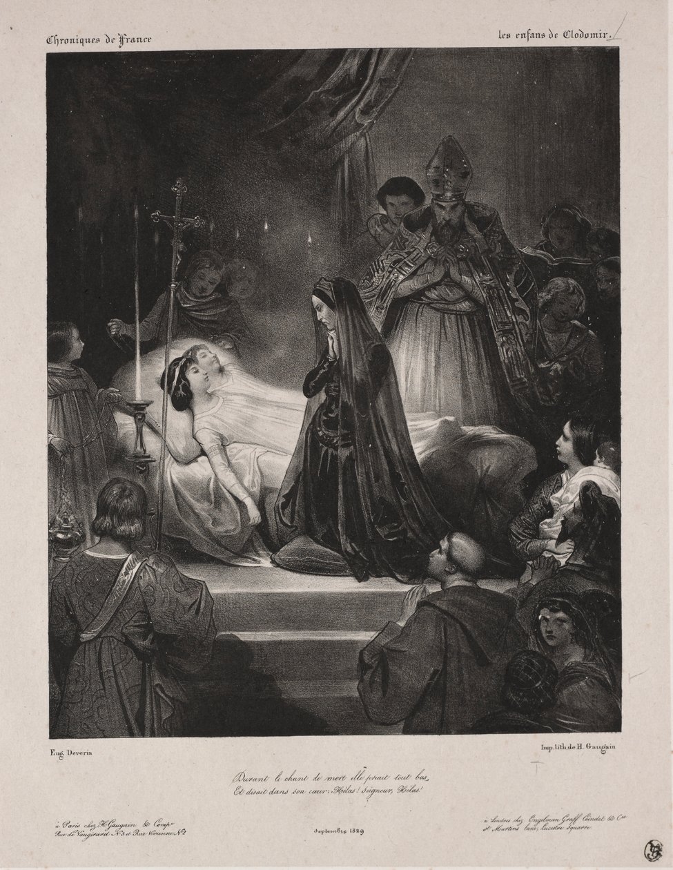 Ranskan kronikat: Clodomirin lapset, 1829. tekijältä Eugène François Marie Joseph Devéria