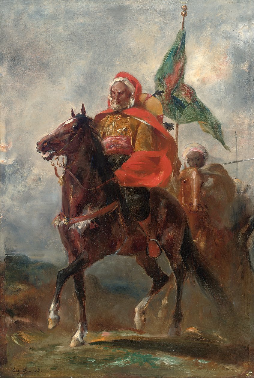 Orientalistinen päällikkö hevosen selässä, 1863 tekijältä Eugène Fromentin